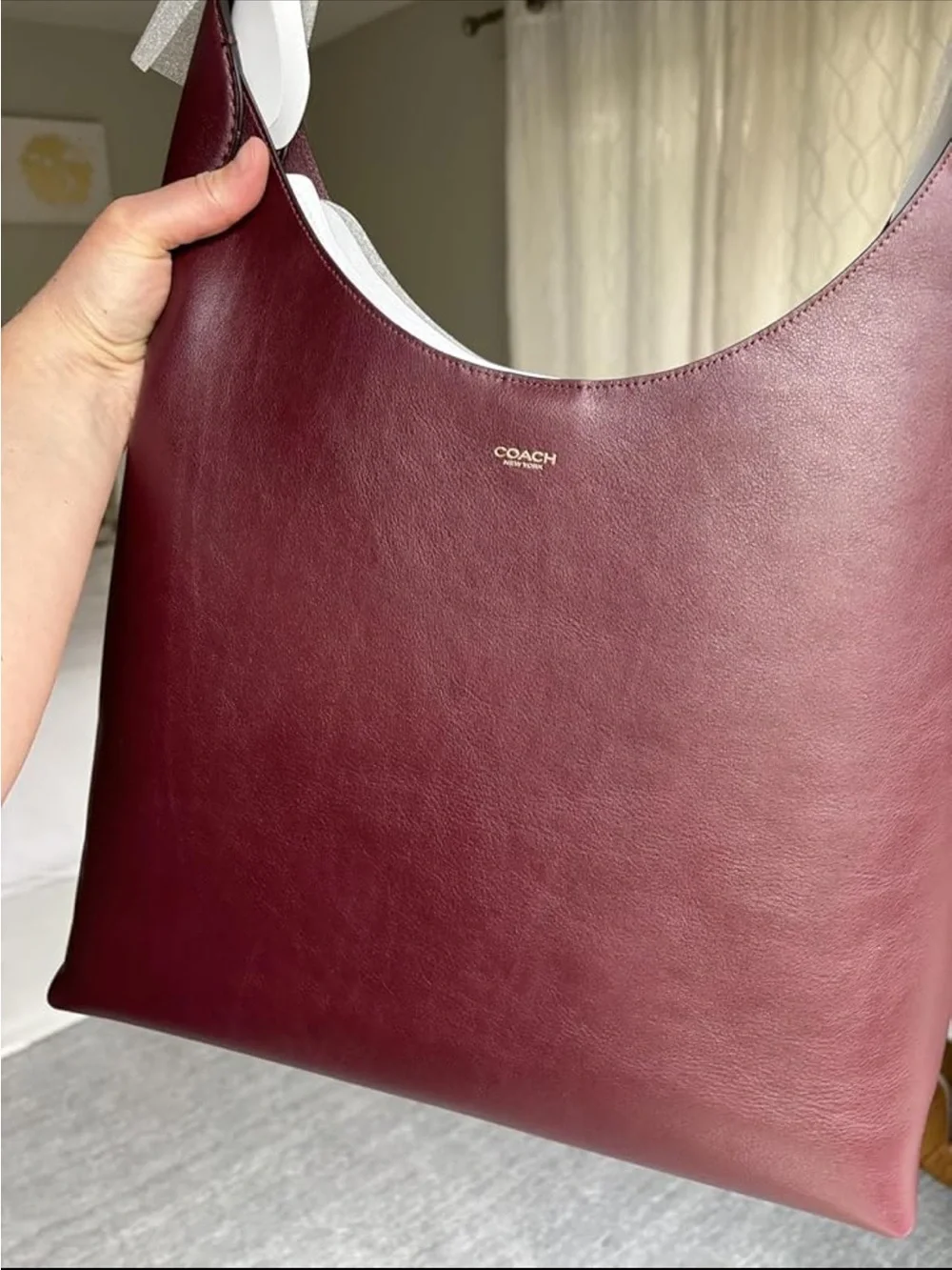 New Coach Brooklyn Leather Shoulder Bag 39 Dark Ruby Red